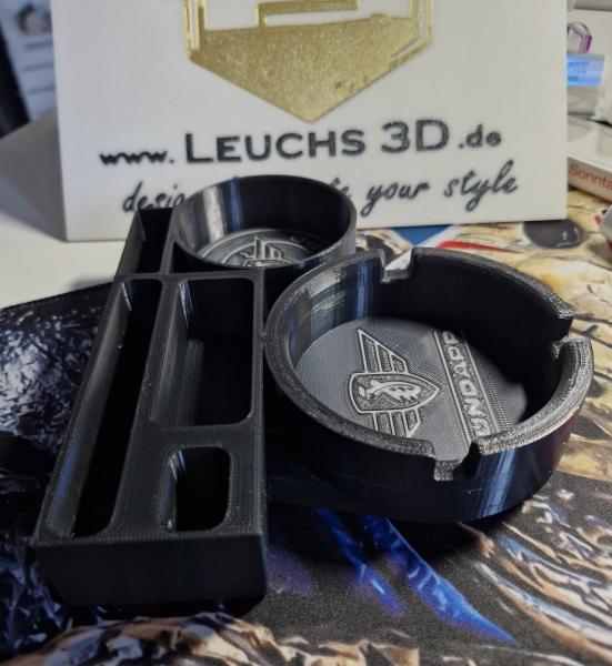 Geschenkset für jeden Zündapp Fahrer , Bier-​Zigaretten-Feuerzeug-Streichholz- und Handyhalter in einem - Schwarz/Silber